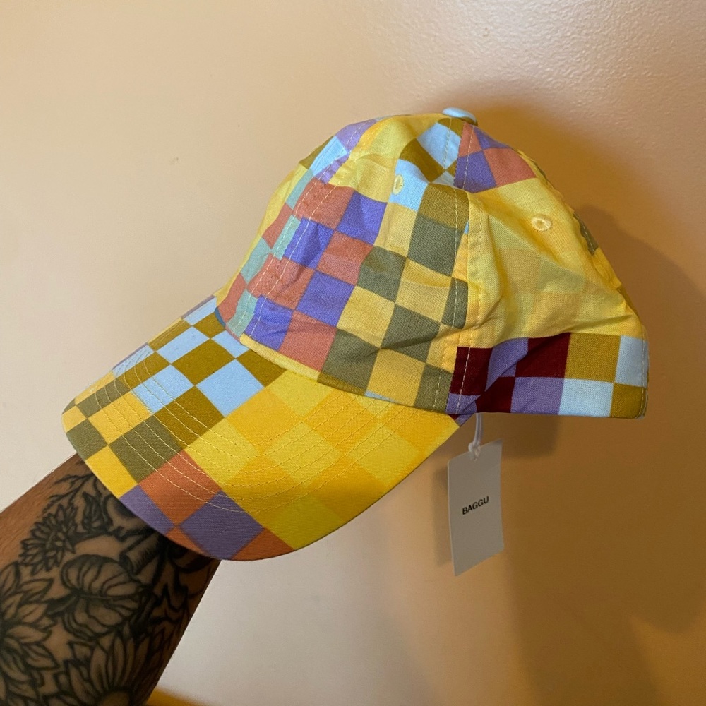 NWT Baggu Baseball Cap Multicolor Checker Pattern
